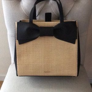 Kate Spade Brigette “Olive Drive Straw” Handbag, Crossbody Strap, Used once/wed